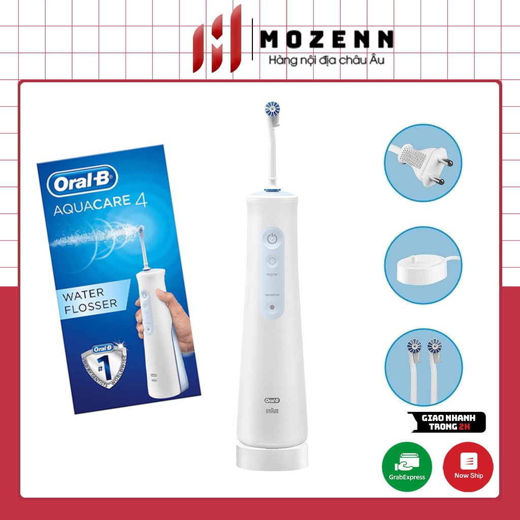 Máy tăm nước cầm tay Oral-B Aquacare 4 Braun không dây [nhập Đức chính hãng]