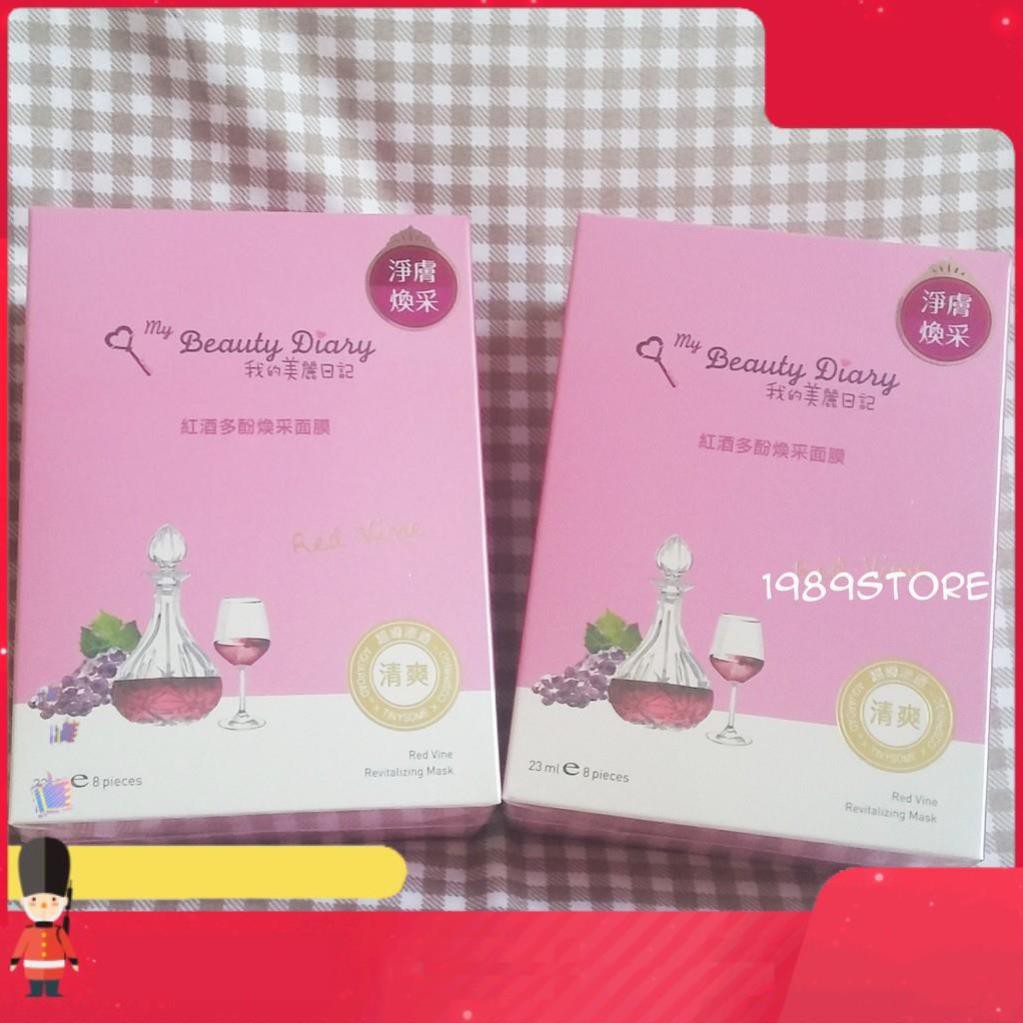[FreeShipm] Mặt Nạ Rượu Vang My Beauty Diary hộp 8 miếng