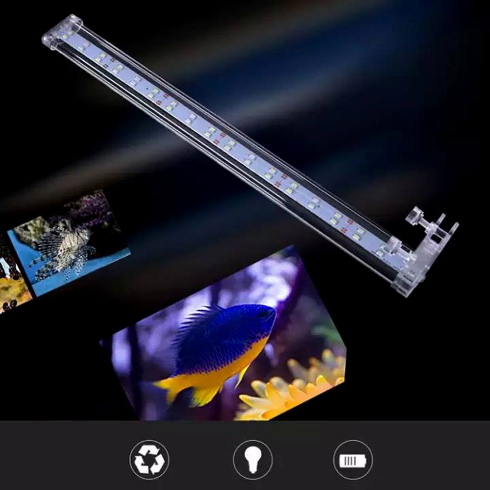 Đèn Led kẹp bể cá mini 15cm - 25cm XILONG D10 công suất 4W, dài 14.5cm, ánh sáng trắng xanh cao cấp