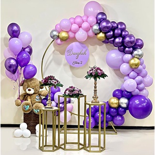 Set Bóng Trang Trí Tiệc Tone Màu Tím Mộng Mơ.