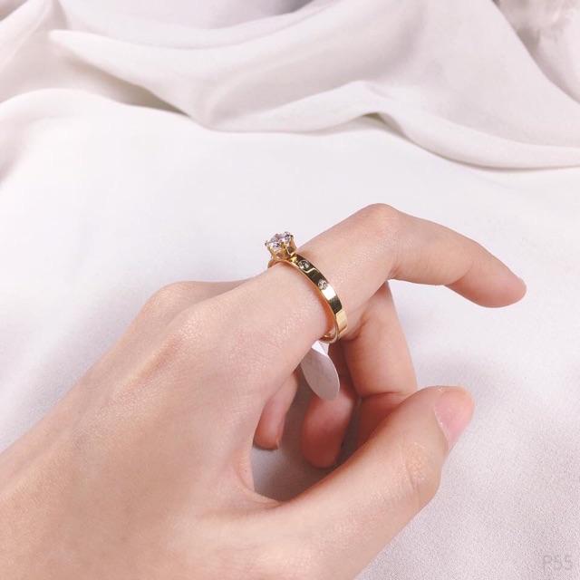 Nhẫn TITAN hột cao đơn giản ko đen - |Nguyễn Trà Dương|