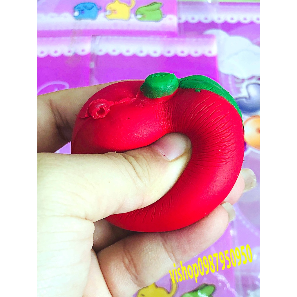 Squishy Hình QUẢ TÁO ĐỎ Đồ Chơi Xốp Giảm Stress Hình mềm mịn dễ Thương đàn hồi Cho Bé