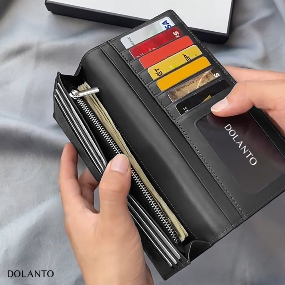 Ví Dài Cầm Tay Da Thật PISA Nhập Khẩu Thương Hiệu DOLANTO