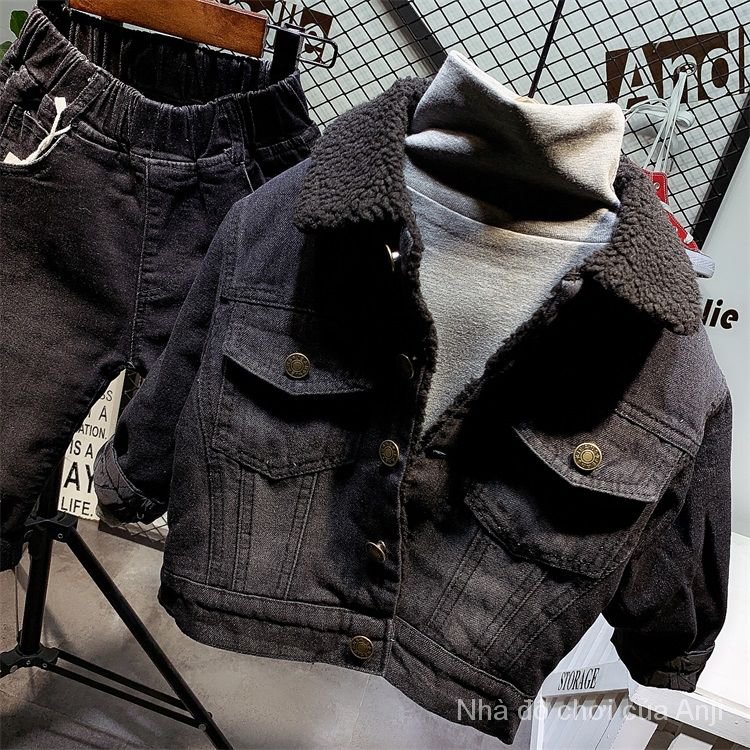 Childrens winter denim jacket padded jacket