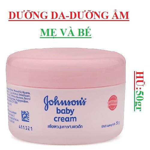 [Chính Hãng] Kem dưỡng ẩm khỏi lo khô nẻ Johnsons baby cho mẹ và bé_50gr.