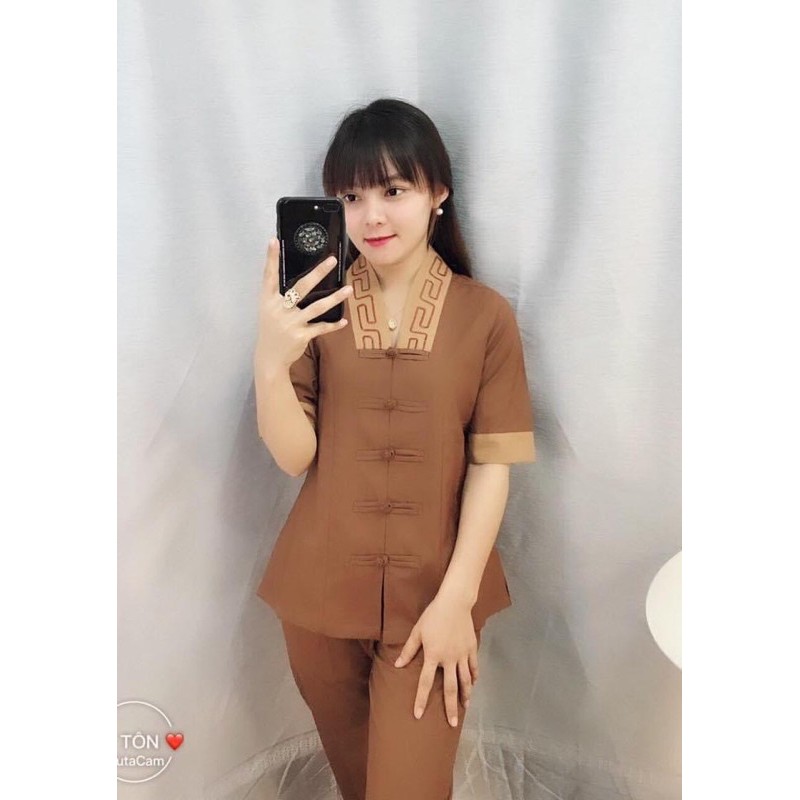 Đồ Lam Đi Chùa Mẫu Cổ La Hán Phối Như Ý