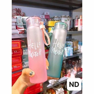 Sp000614 bình thủy tinh dây xách hello master 450ml