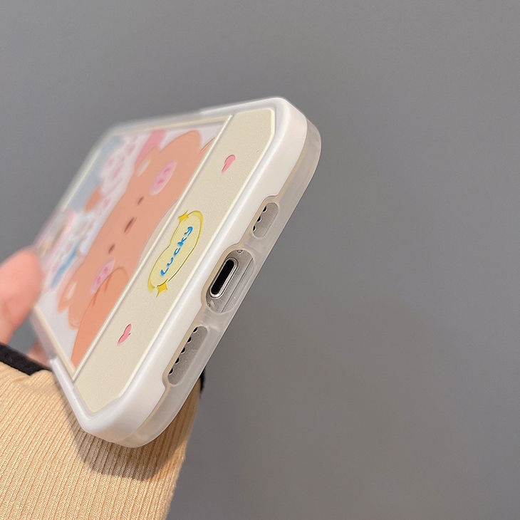 Ốp Điện Thoại Mềm Hình Gấu/Thỏ Dễ Thương Cho Iphone13promax Apple 12 11 Xs XR