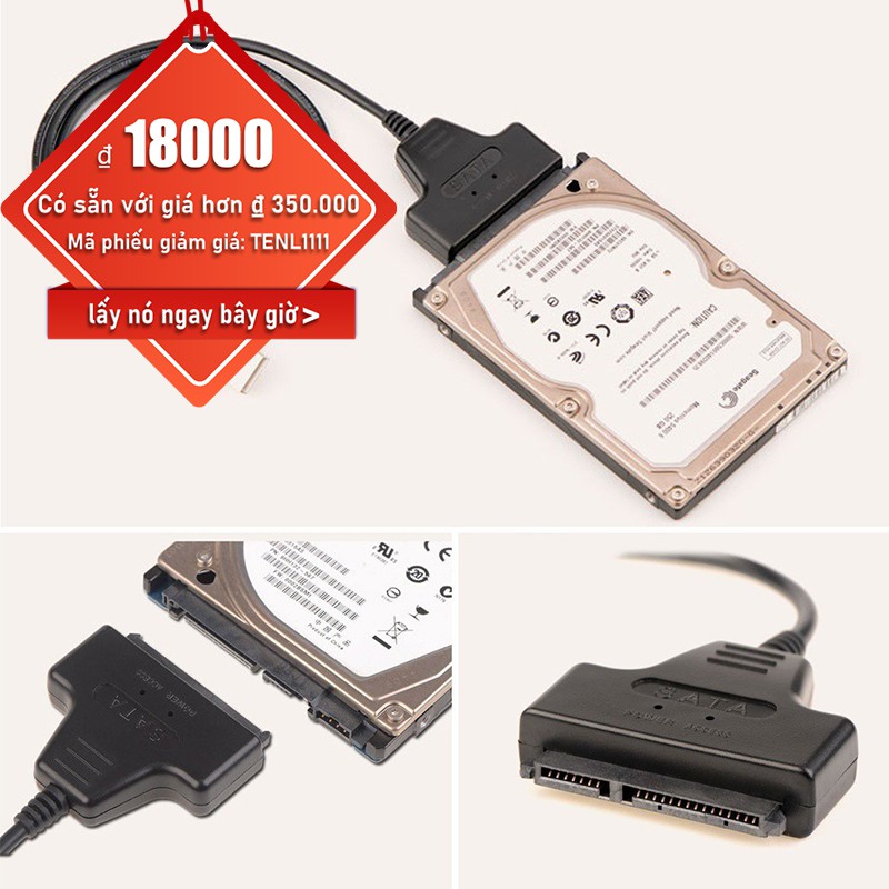 Cáp chuyển đổi USB 2.0 sang ổ cứng 2.5 / 3.5 Sata HDD chuyên dụng