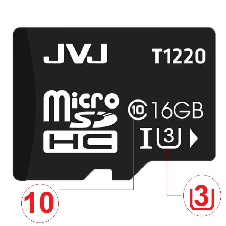 Thẻ nhớ JVJ 16G U3 C10 tốc độ cao - chuyên dụng cho CAMERA, Điện thoại, Máy ảnh,... tốc độ cao 95Mb-140Mb/s