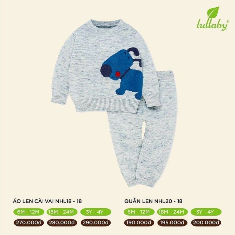 (SALE) Lullaby Bộ quần áo len cho bé trai, bé gái (size 9m-4y)