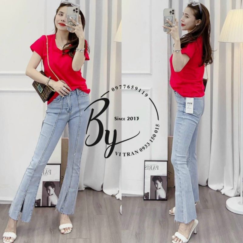 Áo thun cổ tim phôm chuẩn đủ màu