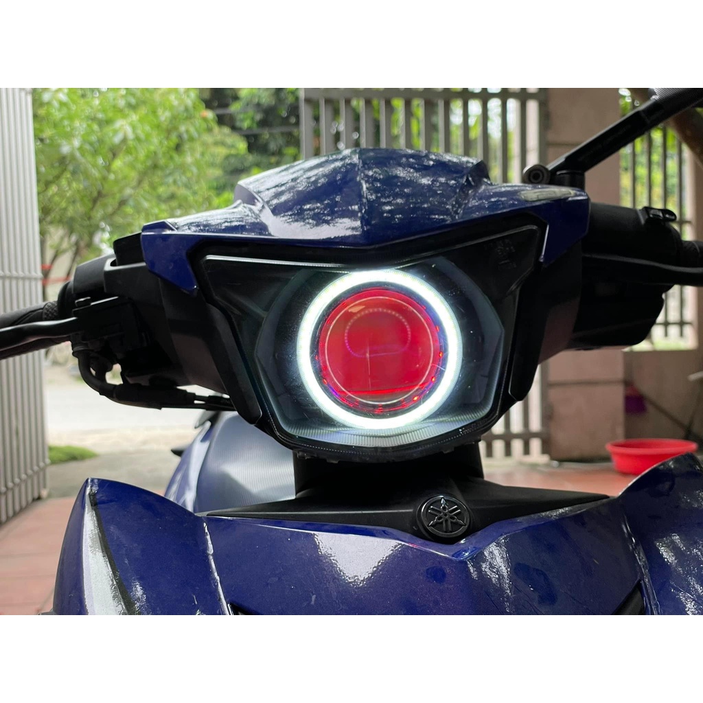Bi Cầu M22 Blue Lens Vào Sẵn Vòng 3D BMW Kèm Bộ Nguồn Xịn cho xe Exciter 150,  Y15ZR