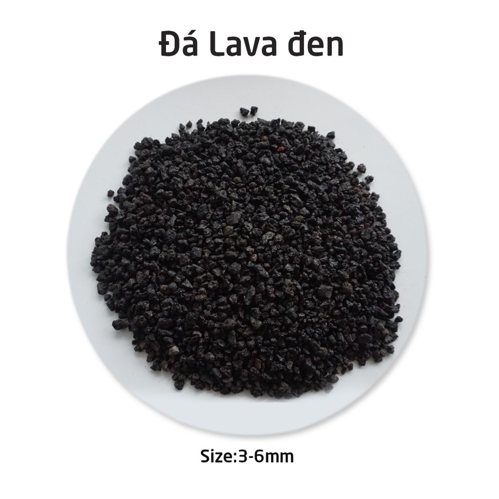 1kg Đá nham thạch lava đỏ - đen, đá rải mặt chậu sen đá, hổ thủy sinh size 3-6mm