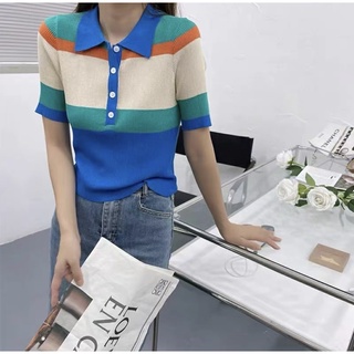 Áo len mongtoghi kẻ cổ đức