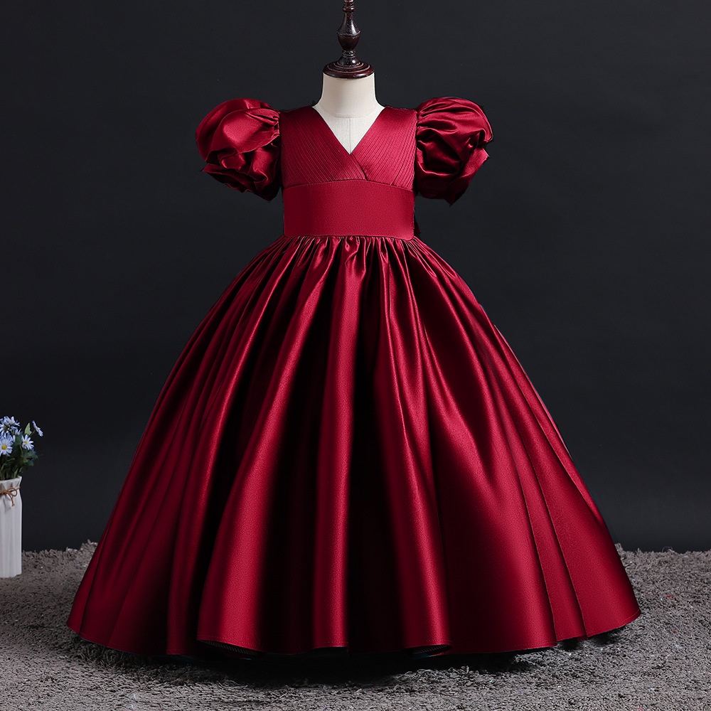 Đầm Công Chúa Màu Trắng Tay Phồng Trang Trọng Cho Bé Gái 7 Tuổi