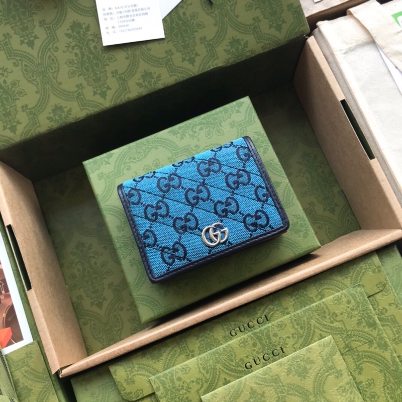 ví bóp mini thời trang vải canvas in logo khoá cúc dáng gấp siêu xinh gucci Gc gg