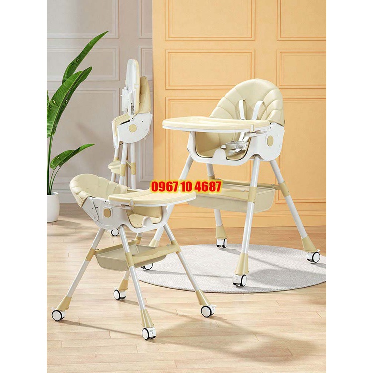 Ghế ăn cho bé gấp gọn ngả lưng có bánh xe Umoo UM-05117