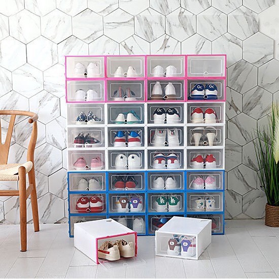 Hộp Đựng Giày Dép Nắp Nhựa Cứng Mica Trong Suốt, Size lớn Chịu Lực 4kg 88190 KIM ANH STORE