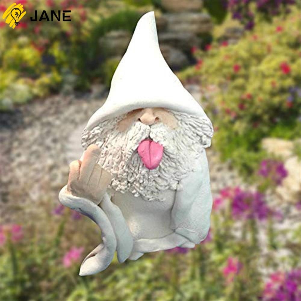 JANE Indoor Outdoor Garden Gnomes Decoration Crafts Micro Landscape Dwarf Figurines Gift Funny Elf Collectible Home Decor Ornaments Big Tongue Elves Funny Statue