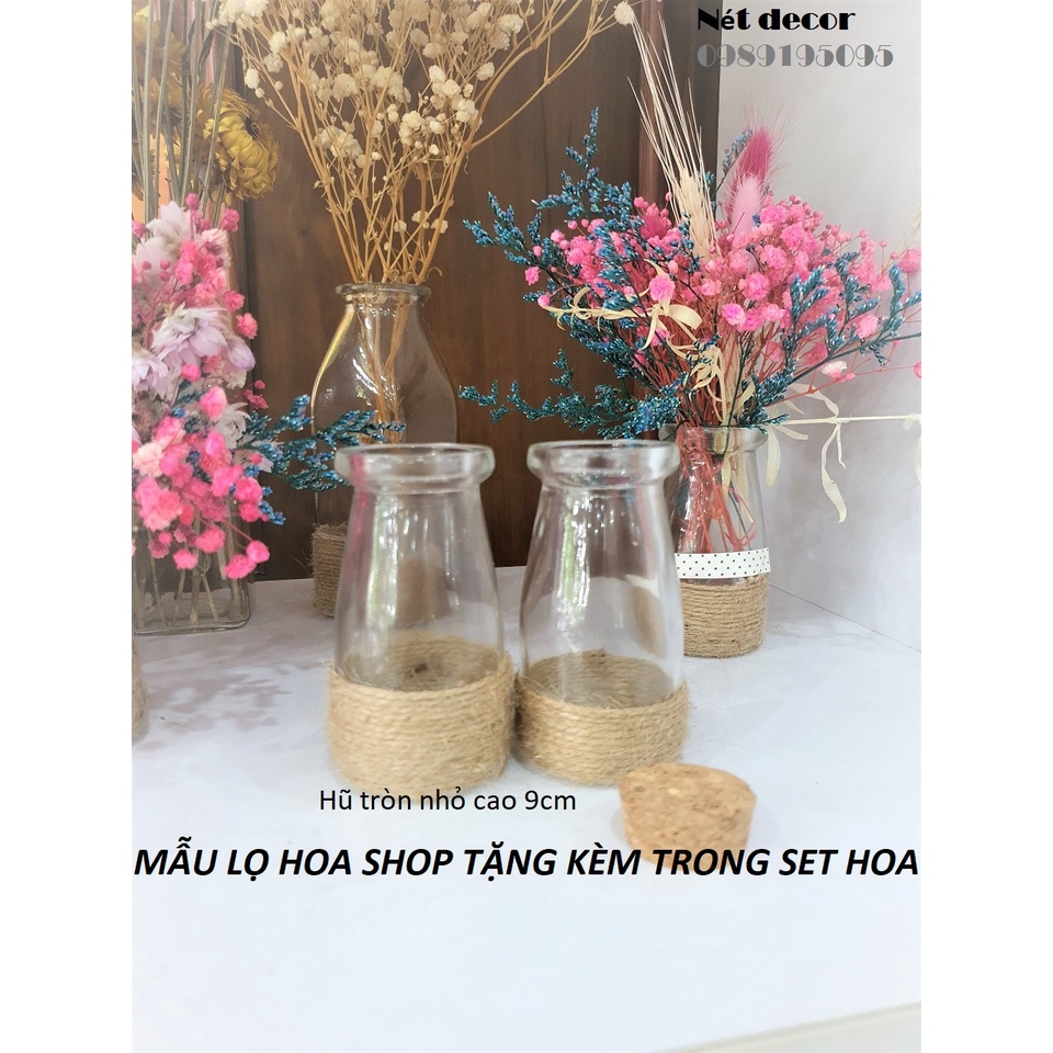 🍁 Set hoa baby khô nhiều màu 🍁 lọ hoa khô cắm sẵn trang trí phòng ngủ🍁