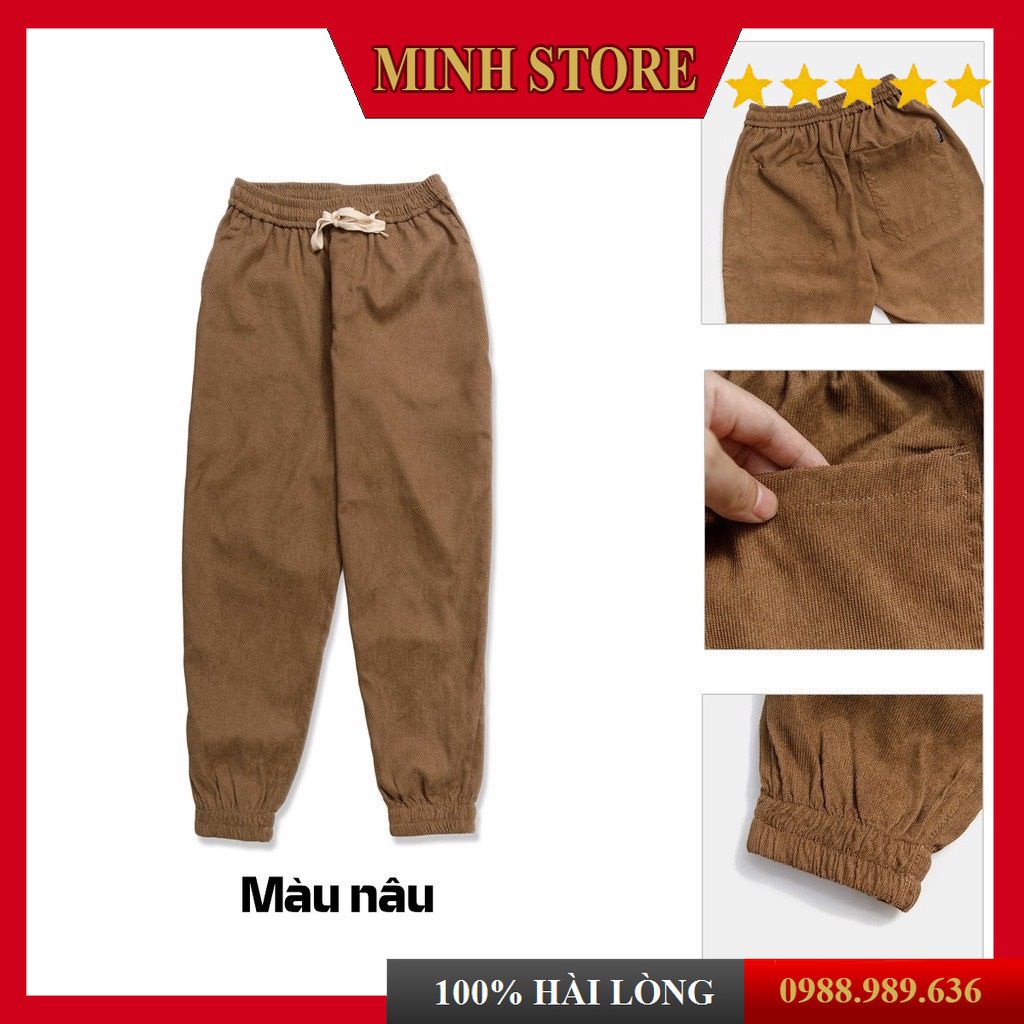 Quần jogger nam nữ chất Nhung tăm co dãn trẻ trung, Jogger unisex thể thao phong cách cá tính JO06 - MS88