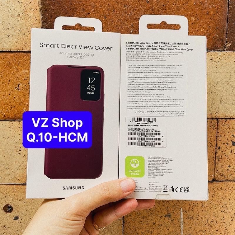 Chính hãng-Bao da Smart Clear View Cover cho điện thoại Samsung Galaxy S22+/ S22 Plus