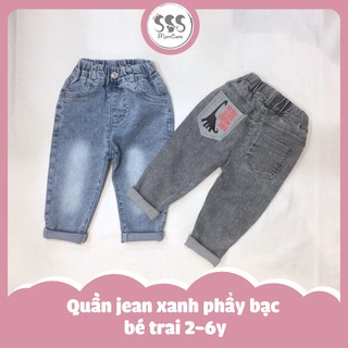 Quần jean xanh phẩy bạc bé trai 2-6y