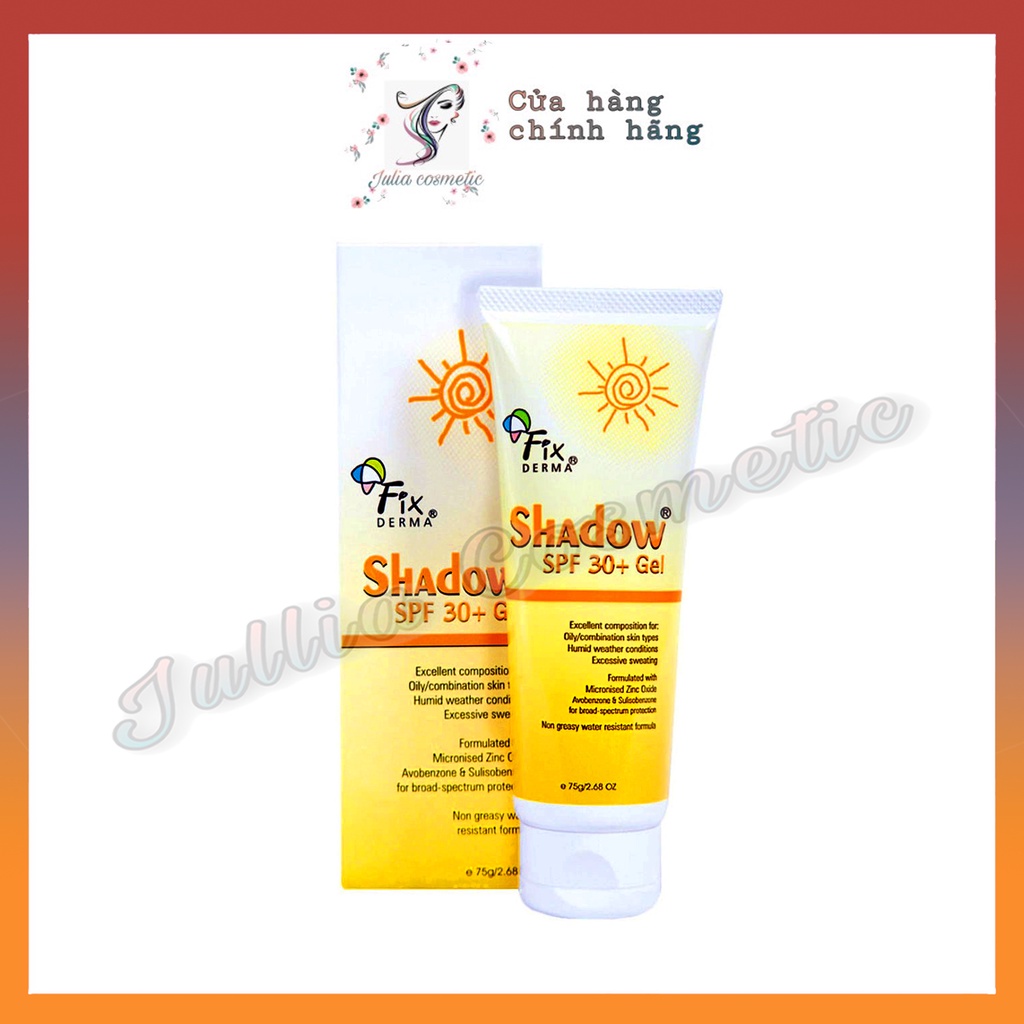 KEM CHỐNG NẮNG FIXDERMA SHADOW SPF 30+ GEL 75G