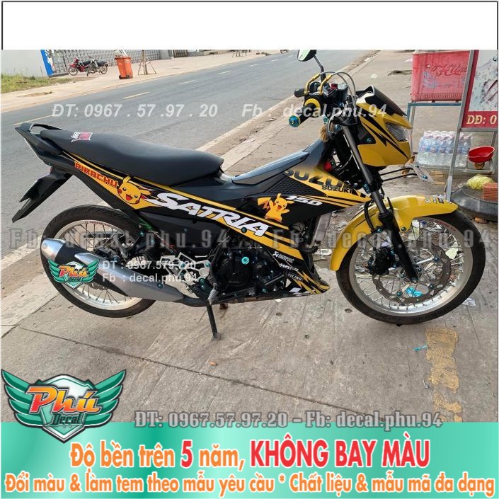 Tem rời Satria vàng đen Pikachu (H) -1