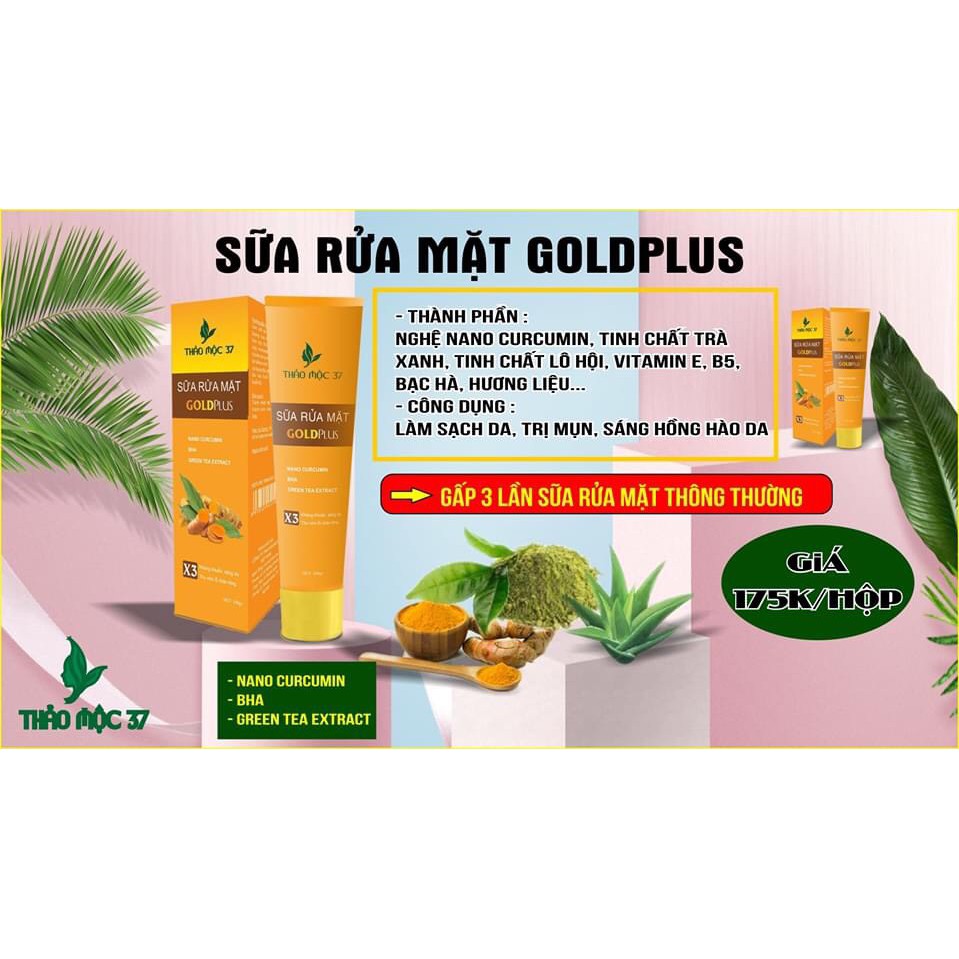 5 lọ sữa rửa mặt gold plus của Thảo mộc 37