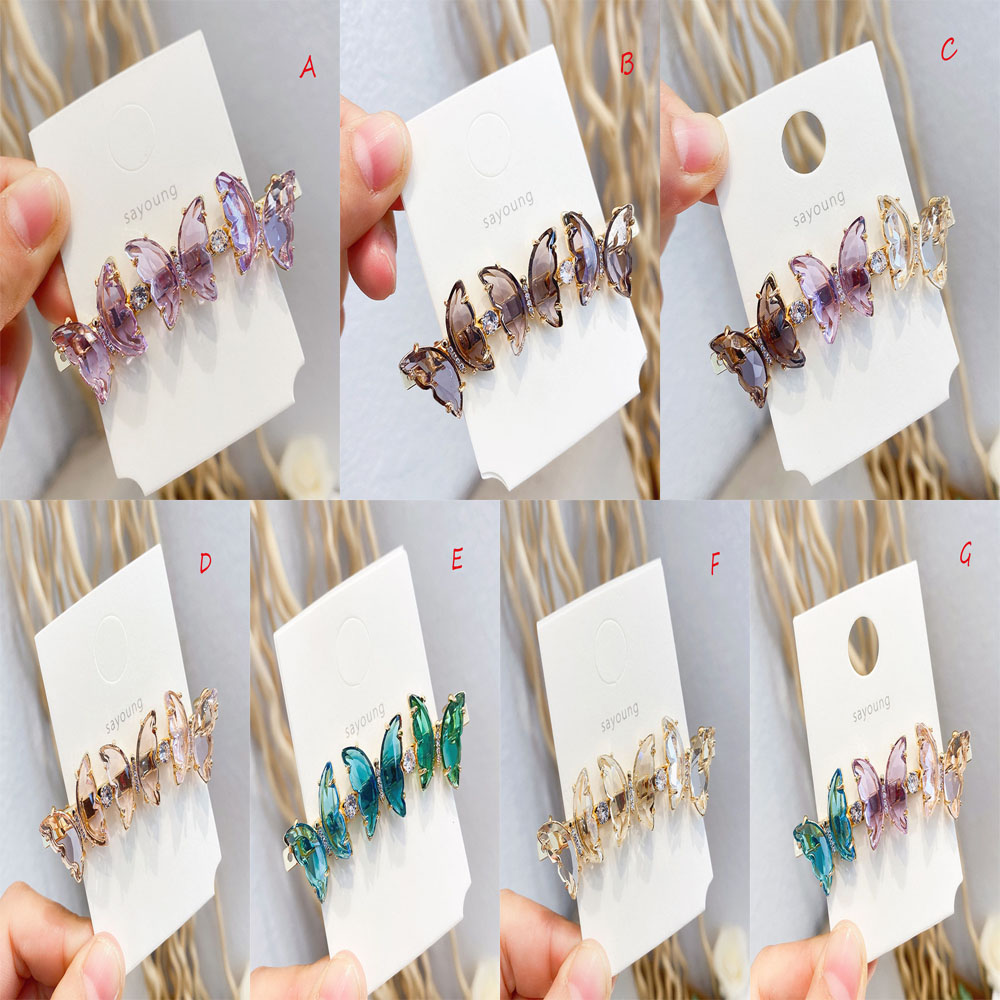 Kẹp Tóc Hình Bướm Đính Đá Thời Trang Cho Nữ