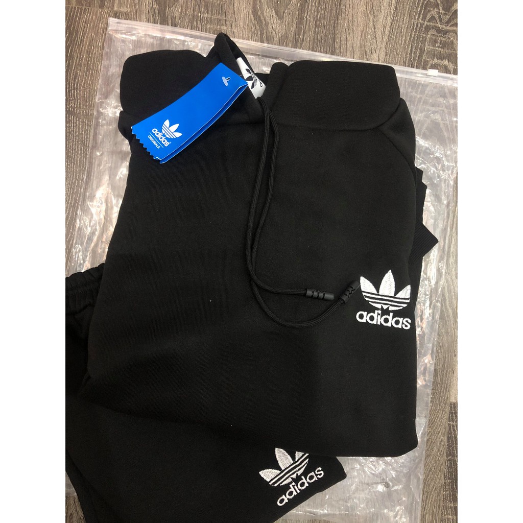 Bộ nỉ nam nữ thể thao thu đông adidas siêu dày, bộ hoodie nam nữ cực ấm đủ size từ 45kg-85kg