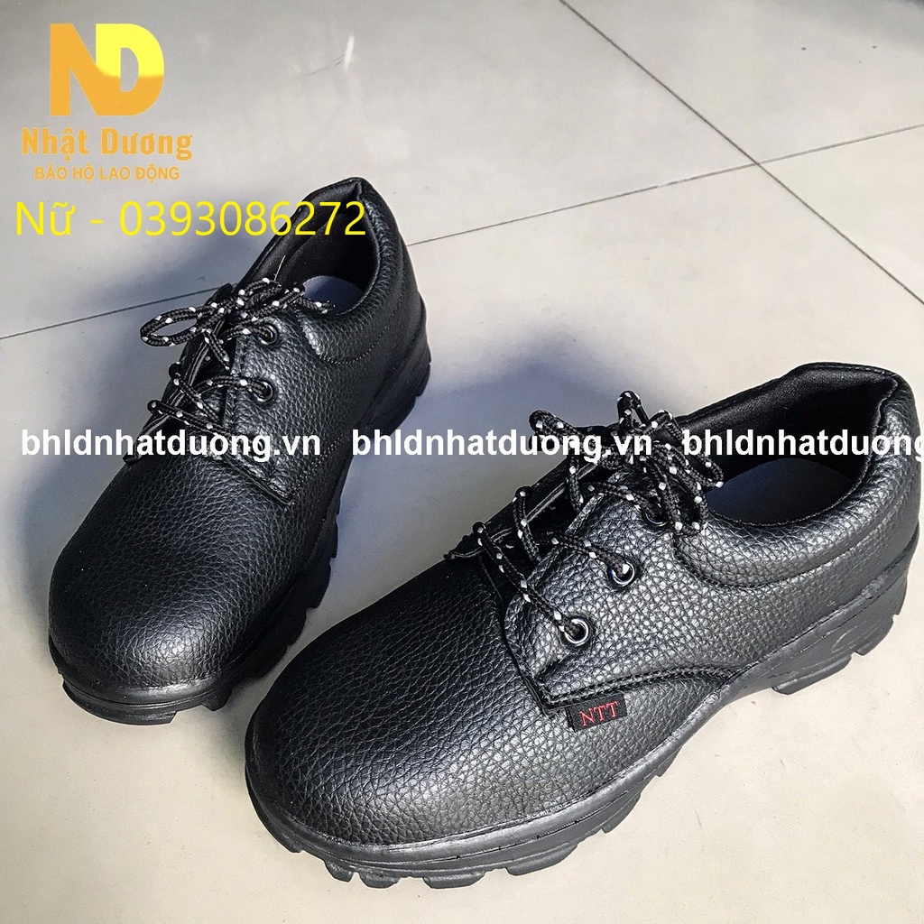 Giày bảo hộ lao đông nam giày công trình NTT P04 giày mũi thép lót thép đế pvc giá rẻ