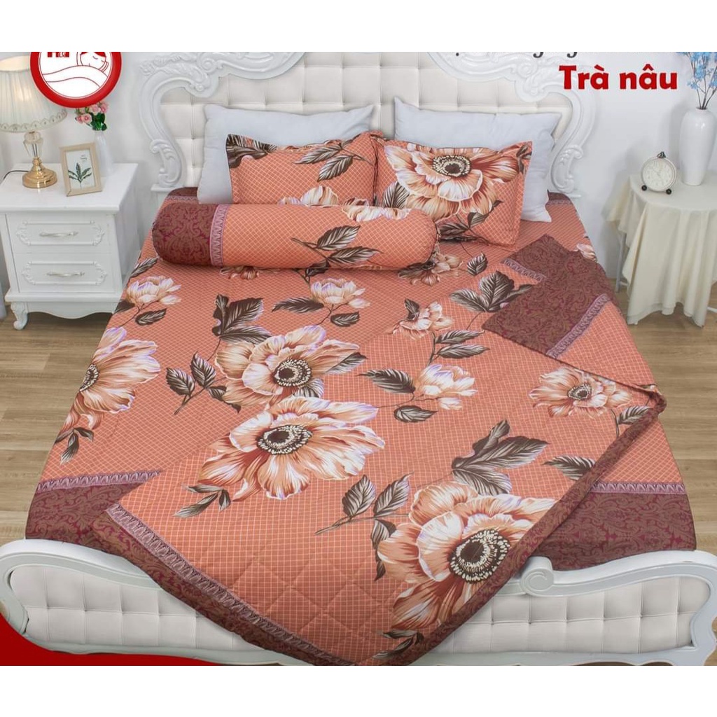 Bộ chăn hè ga gối kèm vỏ gối ôm 5 món 1m4x2m-có chọn mẫu