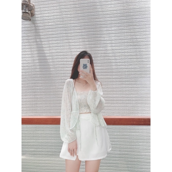 Set cardigan + áo dây dún thun (4 màu) | BigBuy360 - bigbuy360.vn