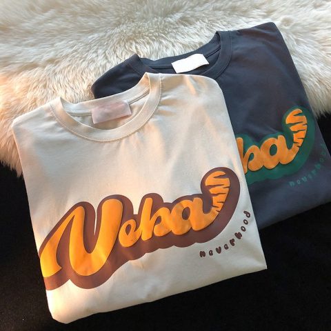 NRVP Áo thun tay ngắn cổ tròn thời trang mùa hè phong cách đường phố nhật bản 2022 cho nữ