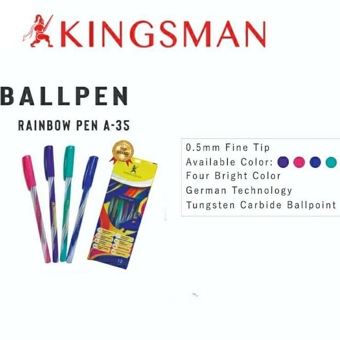 Bút Bi Nhiều Màu Sắc Kingsman A35-1 Dozen