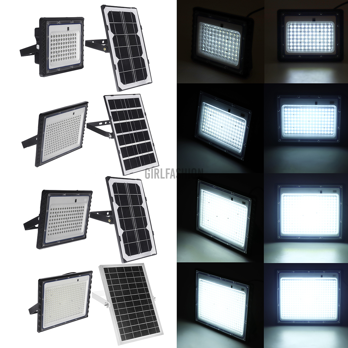 LED Solar Flood Light Waterproof Security Wall Street Lamp Outdoor Garden