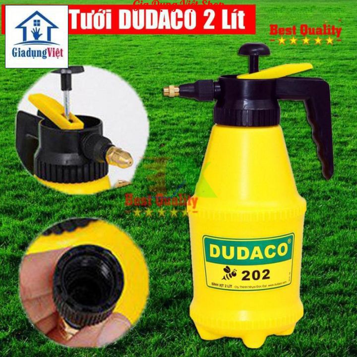 Bình xịt tưới cây cảnh 2 lít đầu vòi phun lắp đồng DUDACO