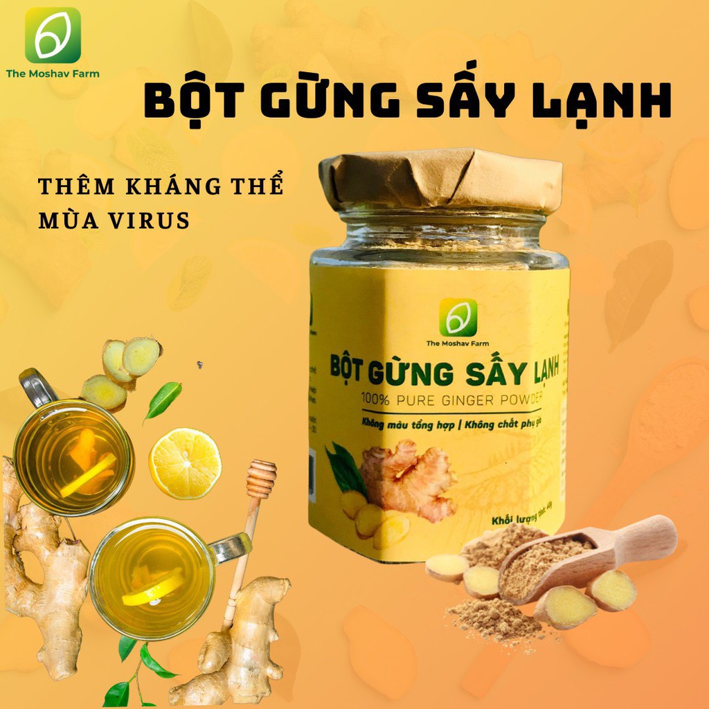 Bột gừng sẻ sấy lạnh Moshav Farm hủ 40gr nguyên chất