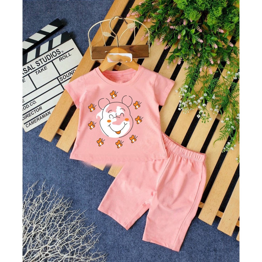 ( Khuyến mãi ) Bộ bé gái hình con gấu va đàn ong xinh đẹp cho bé gái cho bé từ 6-28kg .BDBG50. .