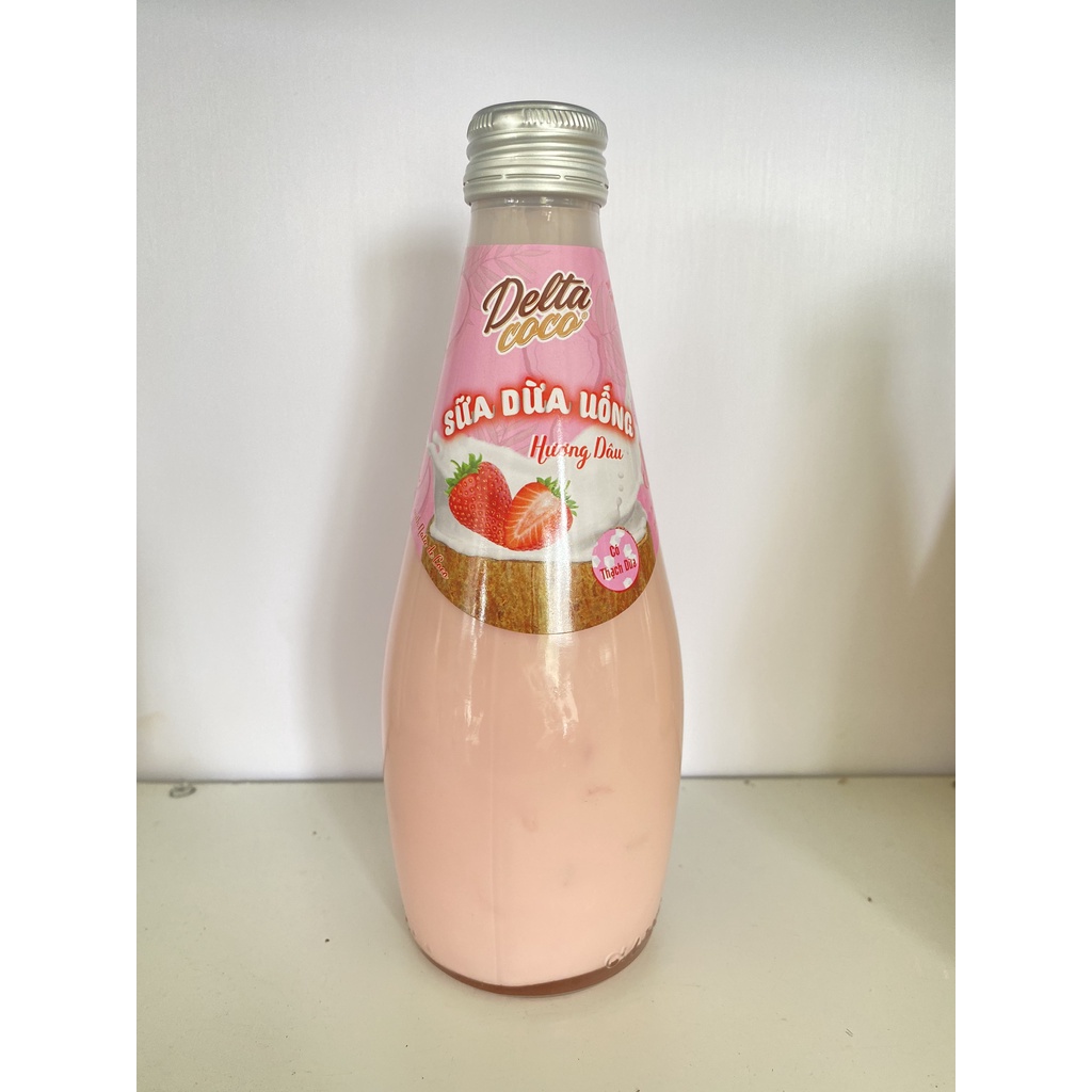 Sữa dừa có thạch nhiều vị Delta Coco - Chai thủy tinh 290ml