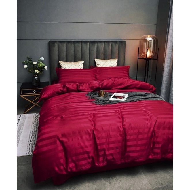 CHĂN GA KHÁCH SẠN - CHĂN GA SỌC COTTON