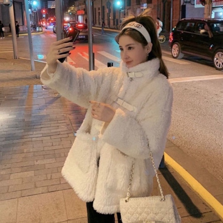 Áo Khoác Lông Cừu Nữ Quảng Châu, Áo Khoác Nữ Dáng Dài Khoác Ngoài Kiểu Hàn Lót Lông Siêu Ấm | BigBuy360 - bigbuy360.vn
