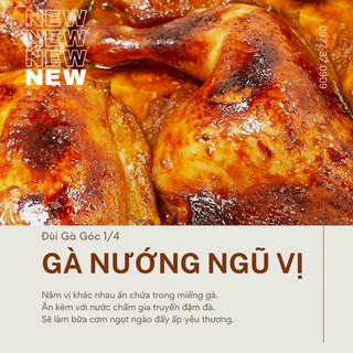 Gà nướng ngũ vị, đùi gà góc tư TƯƠI NGON KHÔNG BỊ BỞ