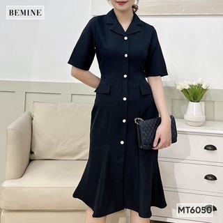 Đầm cổ sơ mi đính nút BEMINE MT6050