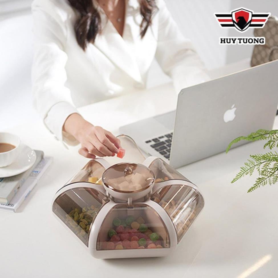Khay mứt tết, khay mứt bánh kẹo tết hình bông hoa nắp 6 sale cực to