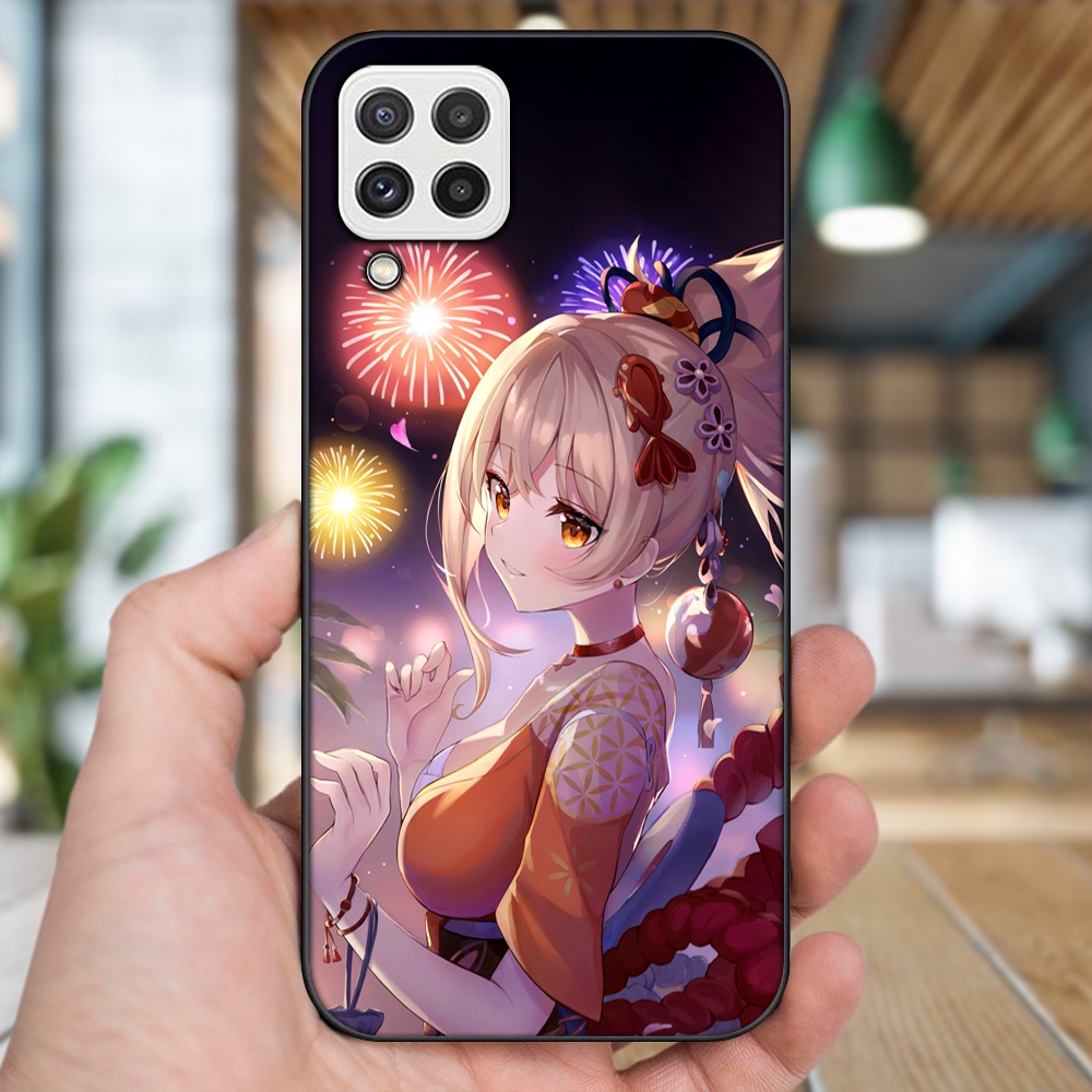 Ốp lưng Samsung A22 4G, A22 5G viền đen in hình Yoimiya Genshin Impact
