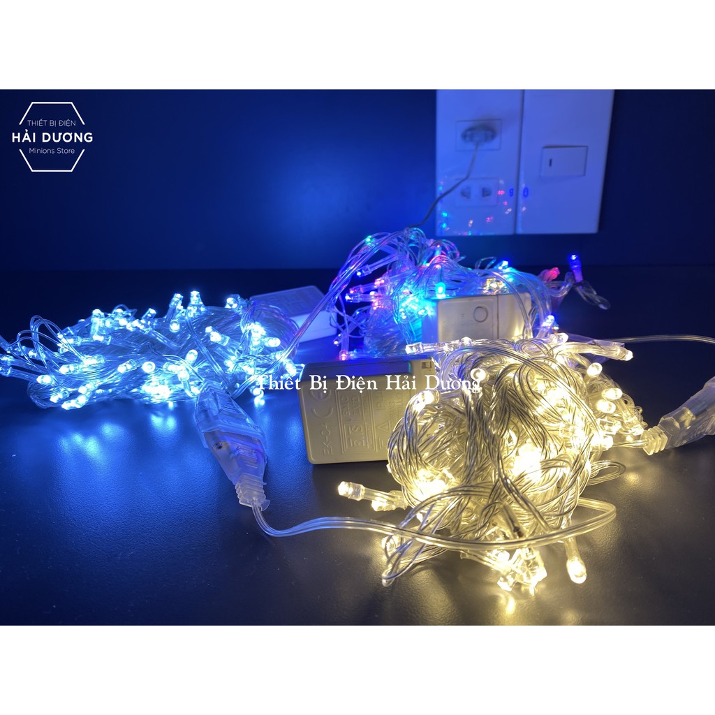 Combo Bộ 5 Dây đèn Led trang trí siêu tiết kiệm điện DL10m (Không nháy và 8 chế độ nháy) - Có đầu nối